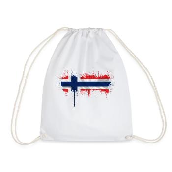 Norway Norway Flag Scandinavia Norden Tor Viking - Drawstring Bag - white - Front