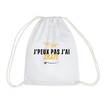I can't skate - Drawstring Bag - white - Front