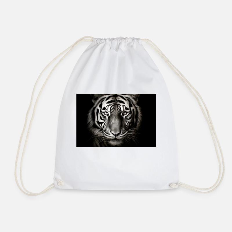 Wild Tiger - Drawstring Bag - white