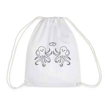 Poulpe Amour de poulpe - Sac de sport léger - blanc - Devant