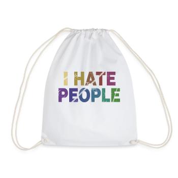 JE DÉTESTE LES GENS - Sac de sport léger - blanc - Devant