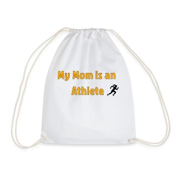 My Mom is an Athlete - Drawstring Bag - white - Front