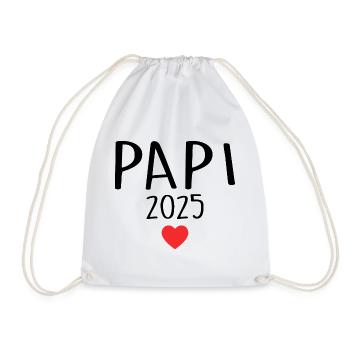 Papa - zukünftiger Papa 2025 - Turnbeutel - Weiß - Vorne