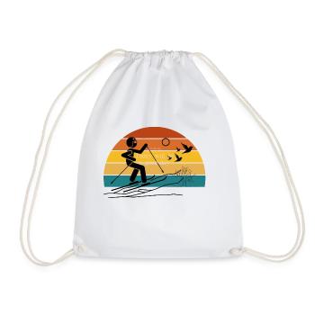 Motivational climbing. Today will be a good day. - Drawstring Bag - white - Front