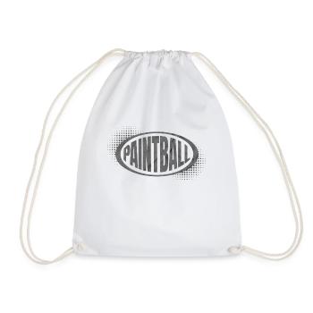 Oval Paintball logo with dots - Drawstring Bag - white - Front