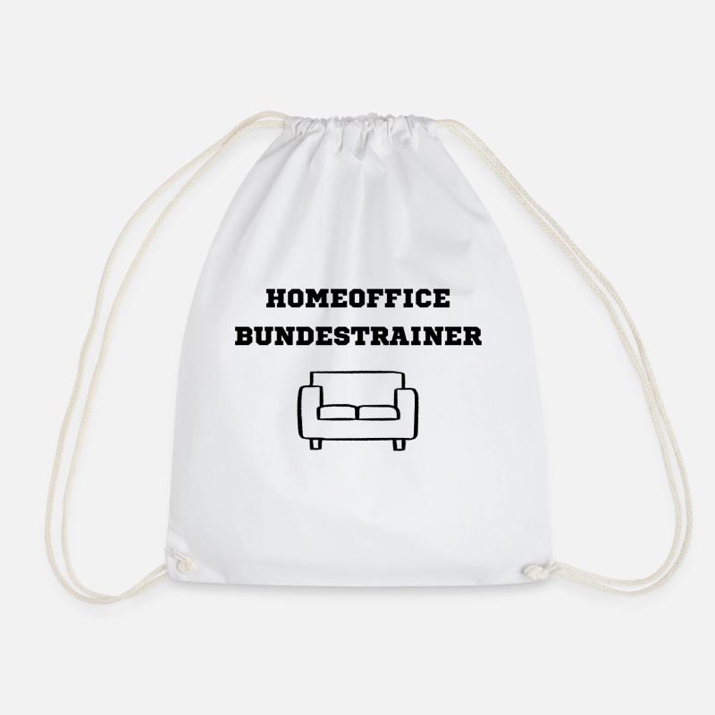 Homeoffice Bundestrainer schwarz - Turnbeutel - Weiß