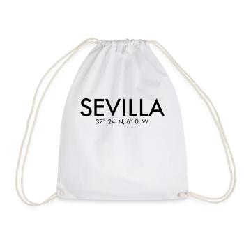 Sevilla - Spain - Coordinates Latitude Longitude - Turnbeutel - Weiß - Vorne