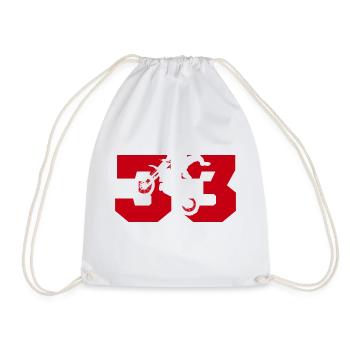 Moto 33 biker - Drawstring Bag - white - Front