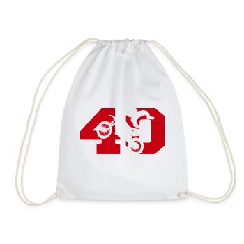 Moto 40 biker - Drawstring Bag - white - Front