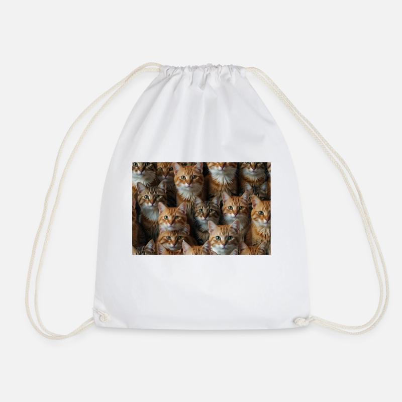 Happy Cats with smiling face - Turnbeutel - Weiß