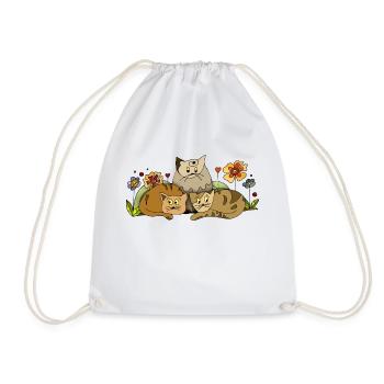 Katzen - Turnbeutel - Weiß - Vorne