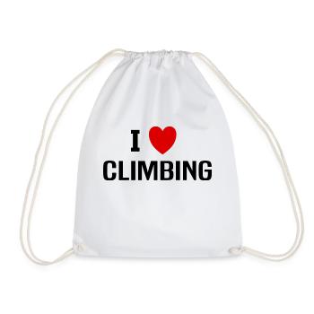 I love Climbing - Drawstring Bag - white - Front