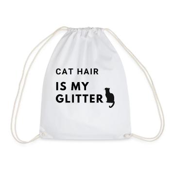 cat hair is my glitter - Turnbeutel - Weiß - Vorne