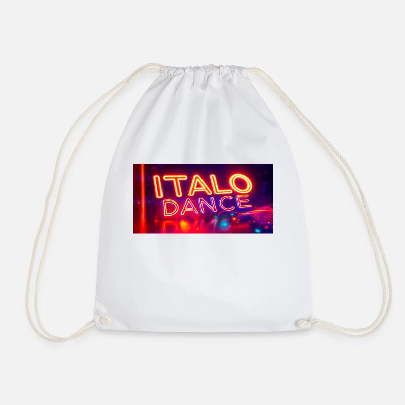 Italo Dance - Drawstring Bag - white