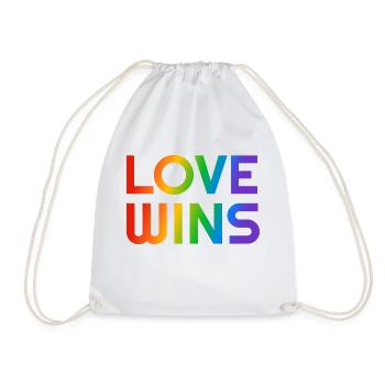 Liebe gewinnt Regenbogen LGBTQ schwul - Turnbeutel - Weiß - Vorne