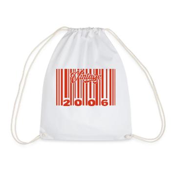 Vintage 2006 Born In 2006 19 Year Old Bar Code Anniversai - Drawstring Bag - white - Front