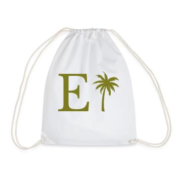 Lettre e vert Palm - Sac de sport léger - blanc - Devant