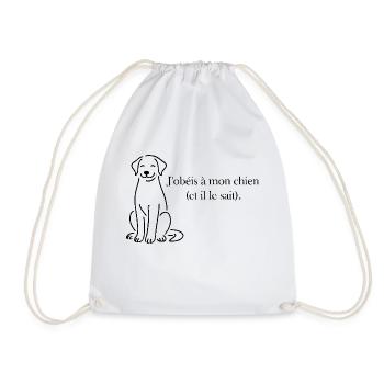 J’obéis à mon chien (et il le sait) - Sac de sport léger - blanc - Devant