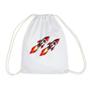 Bande dessinée fusée - Sac de sport léger - blanc - Devant
