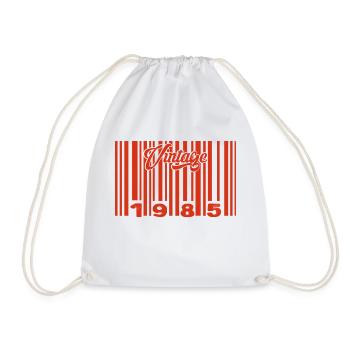 Vintage 1985 Born In 1985 40 Year Old Bar Code Anniversai - Drawstring Bag - white - Front