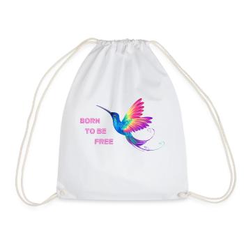 Born to be free, LGBTQ+, Regenbogen, Freiheit - Turnbeutel - Weiß - Vorne
