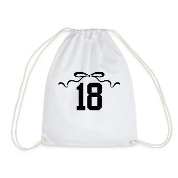 Numéro 18 noeud - 18e anniversaire - Sac de sport léger - blanc - Devant