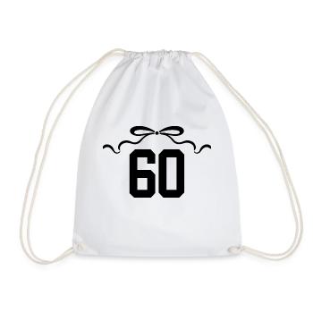 Numéro 60 noeud - 60e anniversaire - Sac de sport léger - blanc - Devant