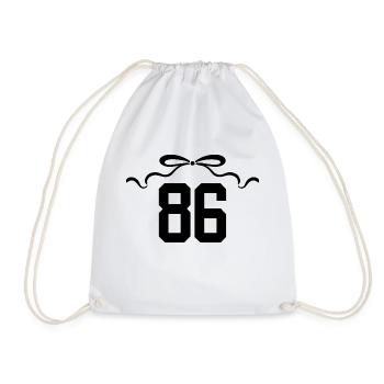 Number 86 Knot - 86th Anniversary - Drawstring Bag - white - Front