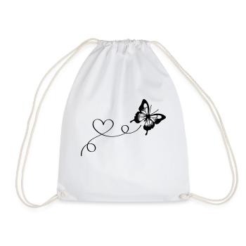 Butterfly Love - Drawstring Bag - white - Front
