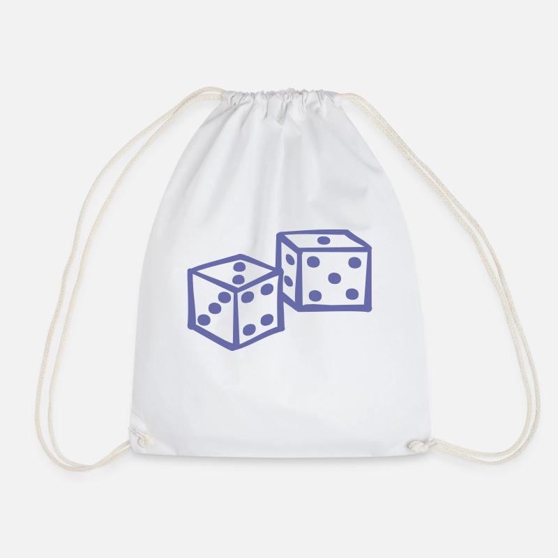 Dice - Drawstring Bag - white