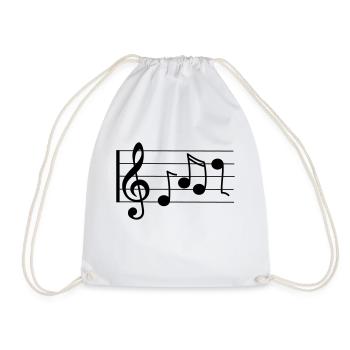 Treble staff with notes - Drawstring Bag - white - Front