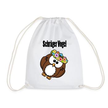 Schräger Vogel - Turnbeutel - Weiß - Vorne