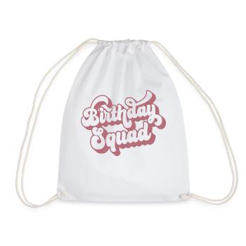 Birthday Squad Matching Group Birthday Party Gift - Drawstring Bag - white - Front