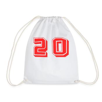 20 JAHRE. 20-jähriges JUBILÄUM. JUBILÄUM 20 JAHRE. 20 - Turnbeutel - Weiß - Vorne