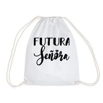 Futura Señora Engagement Bridal Shower Wedding - Drawstring Bag - white - Front