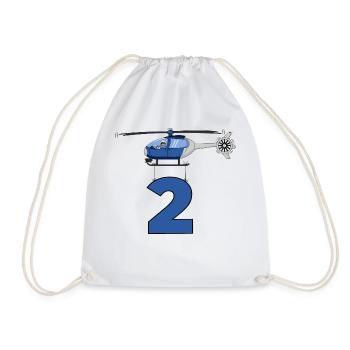 Hélicoptère 2ème anniversaire - Sac de sport léger - blanc - Devant