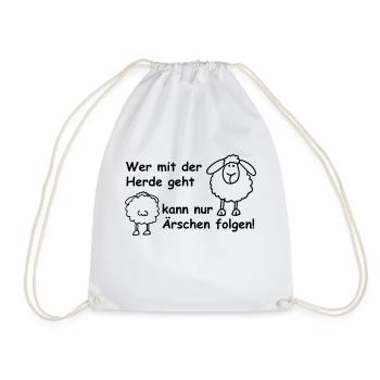Who with the herd ... - Drawstring Bag - white - Front