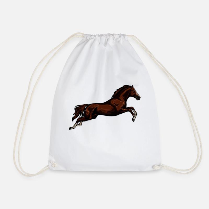 horse - Drawstring Bag - white