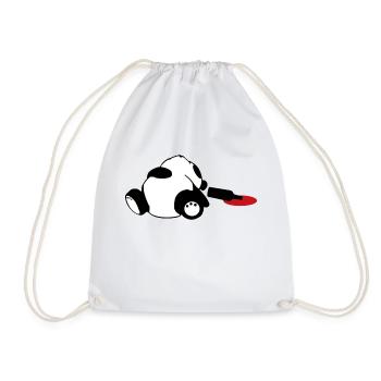 drunken panda bear - Drawstring Bag - white - Front