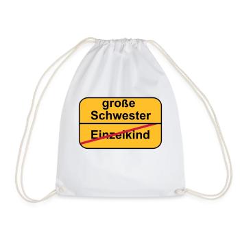 große Schwester - Turnbeutel - Weiß - Vorne