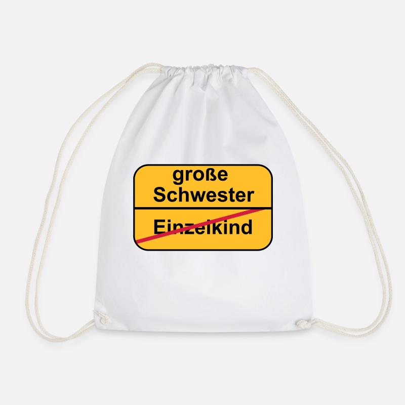 große Schwester - Turnbeutel - Weiß