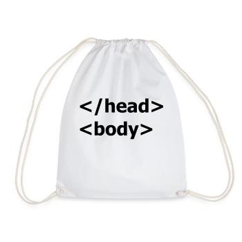 HTML Fun - Drawstring Bag - white - Front