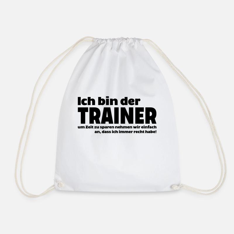 Coach getting quite sport spruch shirt team - Drawstring Bag - white