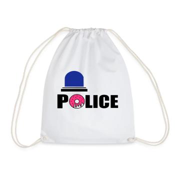 police d - Drawstring Bag - white - Front