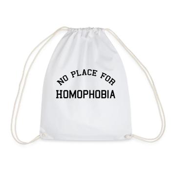 No place for homophobia - Drawstring Bag - white - Front