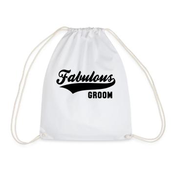 Fabulous GROOM - Drawstring Bag - white - Front