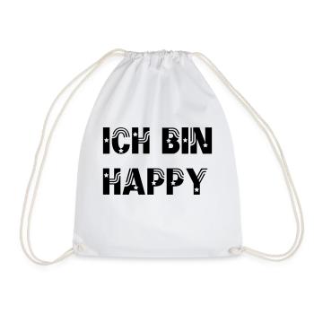 ICH BIN HAPPY - Turnbeutel - Weiß - Vorne