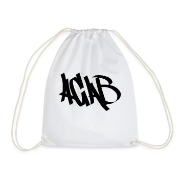 acab - Drawstring Bag - white - Front