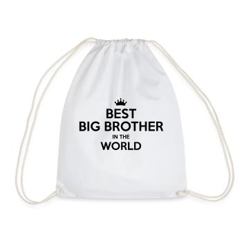 best big brother in the world - Drawstring Bag - white - Front