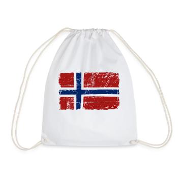 Norway - Norwegen - Vintage Look - Turnbeutel - Weiß - Vorne